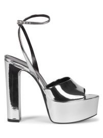 Shop Saint Laurent Jodie Platform Sandals In Reflective Leather at Saks Fifth Avenue