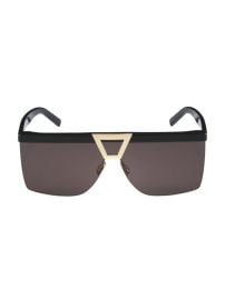 Shop Saint Laurent Palace 99MM Shield Sunglasses Saks Fifth Avenue at Saks Fifth Avenue