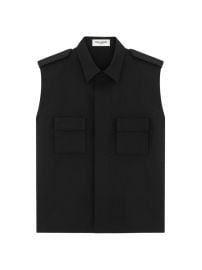 Shop Saint Laurent Saharienne Vest in Faille at Saks Fifth Avenue