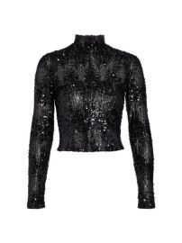 Shop Saint Laurent Sequined Mock Turtleneck Top at Saks Fifth Avenue