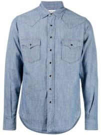 Shop Saint Laurent chambray button-up shirt with Express Delivery - at Farfetch