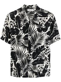 Shop Saint Laurent leaf-print silk shirt with Express Delivery - at Farfetch