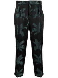 Shop Saint Laurent palm tree-jacquard wide-leg trousers with Express Delivery - at Farfetch