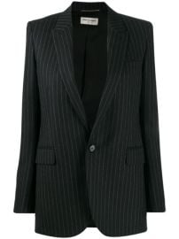 Shop Saint Laurent pinstripe tailored blazer jacket with Express Delivery - at Farfetch