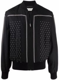 Shop Saint Laurent polka-dot pattern bomber jacket with Express Delivery - at Farfetch