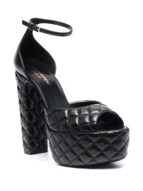 Shop Saint Laurent quilted-effect sandals with Express Delivery - at Farfetch