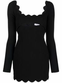 Shop Saint Laurent scallop-trim fitted minidress with Express Delivery - at Farfetch