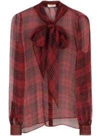 Shop Saint Laurent semi-sheer bow-detail silk blouse with Express Delivery - at Farfetch