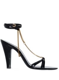 Shop Saint Laurent snakeskin effect Sue 95mm chain sandals with Express Delivery - at Farfetch