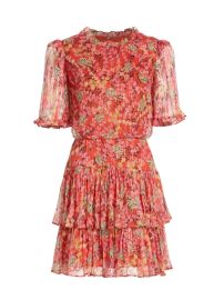 Shop Saloni Ava-D Floral Minidress at Saks Fifth Avenue