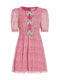 Shop Saloni Jamie Bow-Embellished Minidress at Saks Fifth Avenue