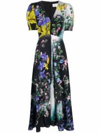 Shop Saloni Lea floral-print dress with Express Delivery - at Farfetch