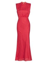 Shop Saloni Stamped Silk Sleeveless Midi-Dress at Saks Fifth Avenue