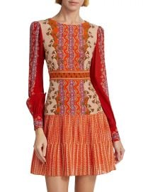 Shop Saloni Vera Silk Floral Long-Sleeve Minidress at Saks Fifth Avenue