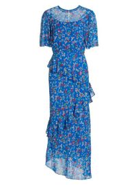 Shop Saloni Vida Floral-Print Silk Georgette Midi Dress at Saks Fifth Avenue