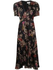 Shop Saloni floral print flared dress with Express Delivery - at Farfetch