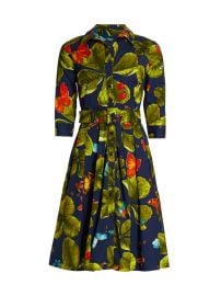 Shop Samantha Sung Audrey Bug Print Quarter-Sleeve Shirtdress at Saks Fifth Avenue