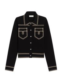 Shop Sandro Aurelien Topstitched Shirt-Style Cardigan at Saks Fifth Avenue