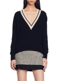 Shop Sandro Bridget Knit V-Neck Sweater at Saks Fifth Avenue