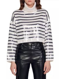 Shop Sandro Cropped Breton Jumper at Saks Fifth Avenue