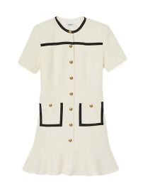 Shop Sandro Cropped Tweed Button-Up Dress at Saks Fifth Avenue