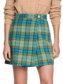 Shop Sandro Darla Plaid Wrap Miniskirt at Saks Fifth Avenue