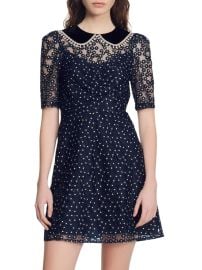 Shop Sandro Embroidered Fit amp Flare Dress at Saks Fifth Avenue