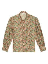 Shop Sandro Floral-Print Silk Shirt at Saks Fifth Avenue