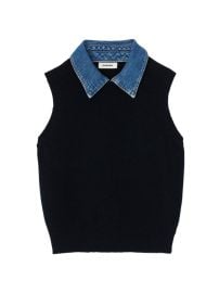 Shop Sandro Jumper with Removable Collar at Saks Fifth Avenue