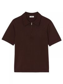 Shop Sandro Knitted Polo Shirt with Zip Collar at Saks Fifth Avenue