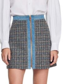 Shop Sandro Mary Jane Tweed amp Denim Miniskirt at Saks Fifth Avenue