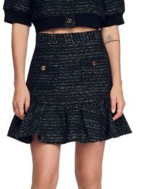 Shop Sandro Mira Ruffled Tweed Miniskirt at Saks Fifth Avenue