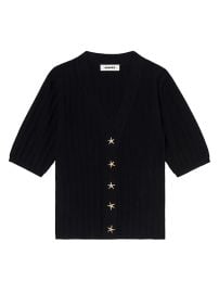 Shop Sandro Nolan Ribbed Star Button Cardigan at Saks Fifth Avenue