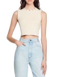 Shop Sandro Reva Sleeveless Knit Crop Sweater at Saks Fifth Avenue