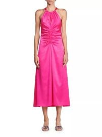 Shop Sandro Ruched Satin Effect Maxi Dress at Saks Fifth Avenue