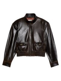 Shop Sandro Selam Leather Aviator Jacket at Saks Fifth Avenue