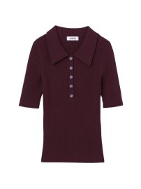 Shop Sandro Short-Sleeved Polo Neck Sweater at Saks Fifth Avenue