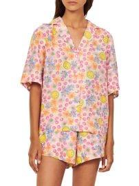 Shop Sandro Smiley Pajama-Style Shirt at Saks Fifth Avenue