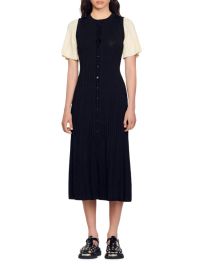 Shop Sandro Two-Tone Midi Knit Dress at Saks Fifth Avenue