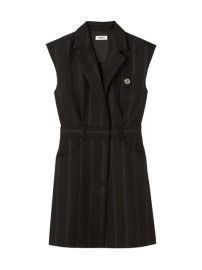 Shop Sandro Vaiana Pinstriped Wool Dress at Saks Fifth Avenue