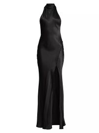 Shop Sau Lee Penelope Satin Halter Gown at Saks Fifth Avenue