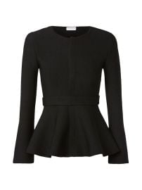 Shop Scanlan Theodore Belted Crepe Knit Peplum Jacket at Saks Fifth Avenue