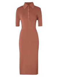 Shop Scanlan Theodore Crepe-Knit Polo Midi-Dress at Saks Fifth Avenue