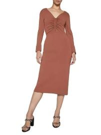 Shop Scanlan Theodore Ruched Long-Sleeve Midi-Dress at Saks Fifth Avenue