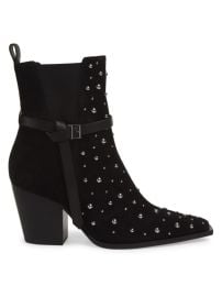 Shop Schutz Kelsey 90MM Studded Nubuck Booties at Saks Fifth Avenue