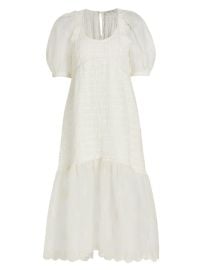 Shop Sea Blaine Eyelet Puff Sleeve Smocked Dress at Saks Fifth Avenue