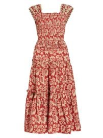 Shop Sea Linda Smocked Midi-Dress at Saks Fifth Avenue