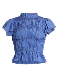 Shop Sea Siya Silk-Blend Ruched Top at Saks Fifth Avenue