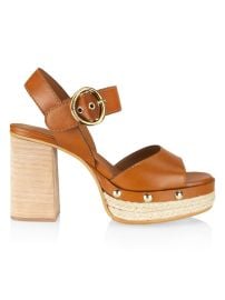 Shop See by Chlo Vivane Leather Platform Ankle-Strap Sandals at Saks Fifth Avenue