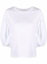 Shop See by ChloxE9 puff-sleeved cotton blouse with Express Delivery - at Farfetch